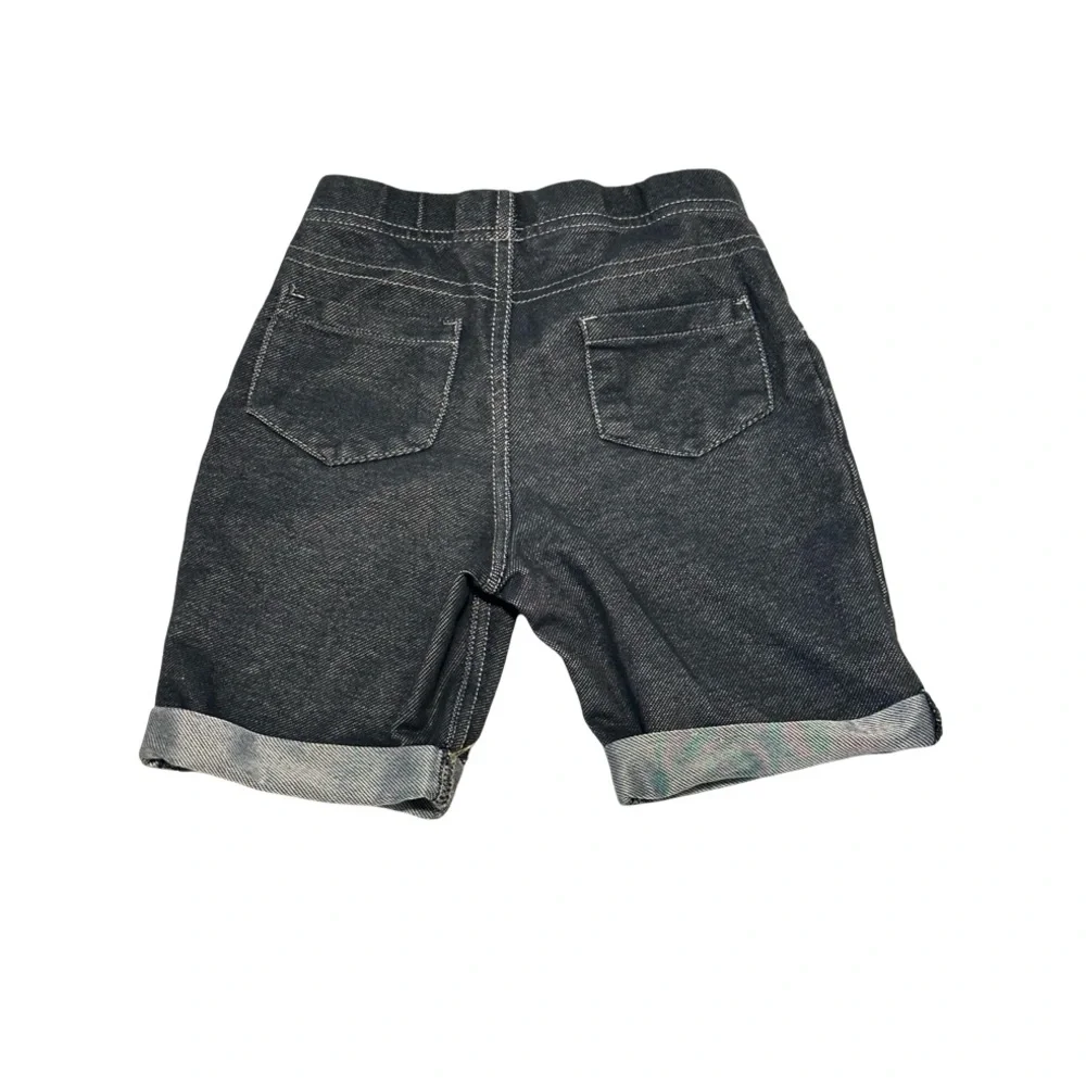 365 Kids From Garanimals Denim Shorts Size 6 Rolled Hem Pull On Dark Wash